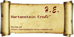 Hartenstein Ernő névjegykártya
